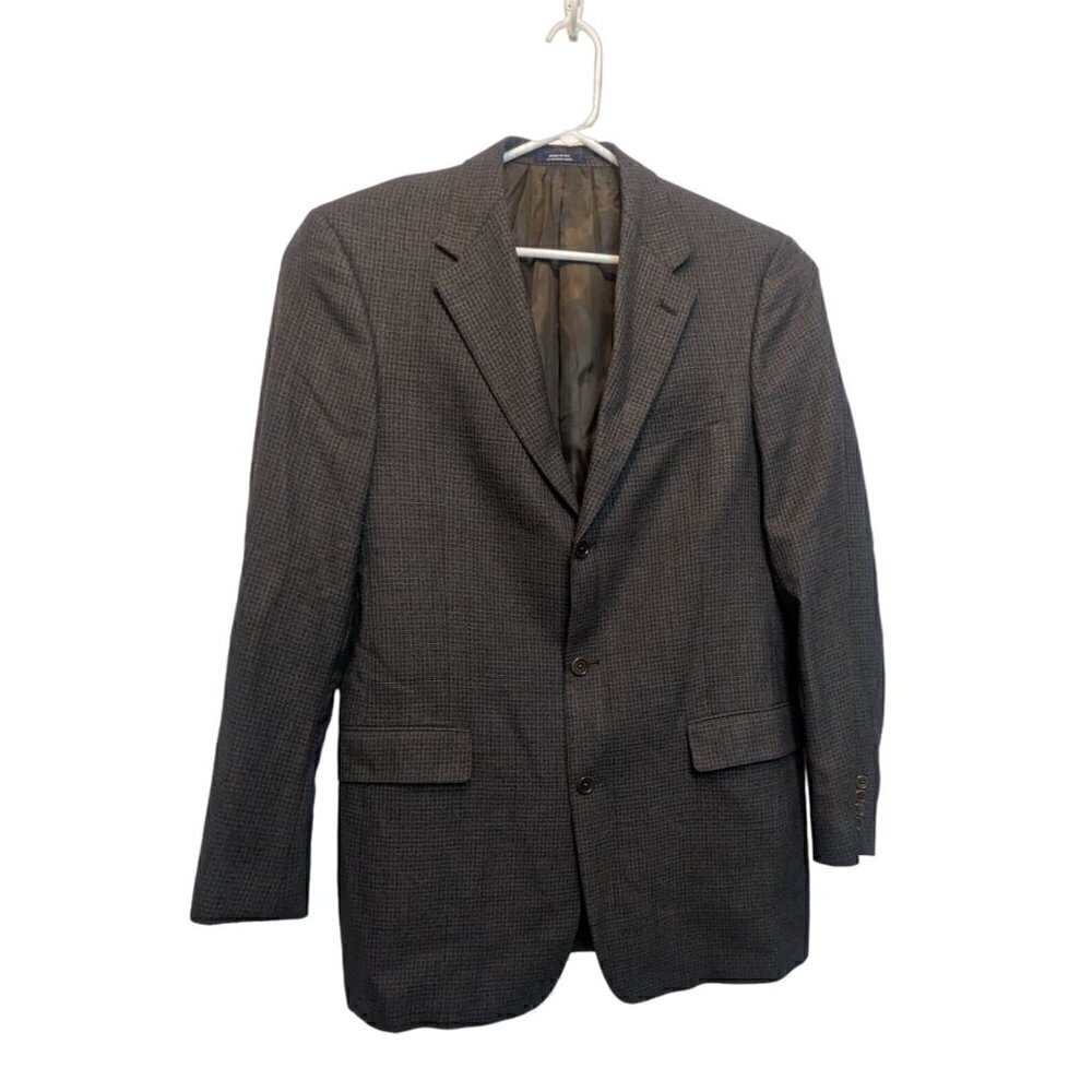 Ted Baker London Nordstrom Sport Coat Men's Size 42XL Brown Grey Plaid 3-Button